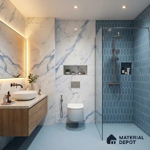 TL 05761 B Aqua Chromatic 600x300 mm Glossy Finish Ceramic Wall Tile - 7 mm | Please Expect a Slight Variation of Pattern