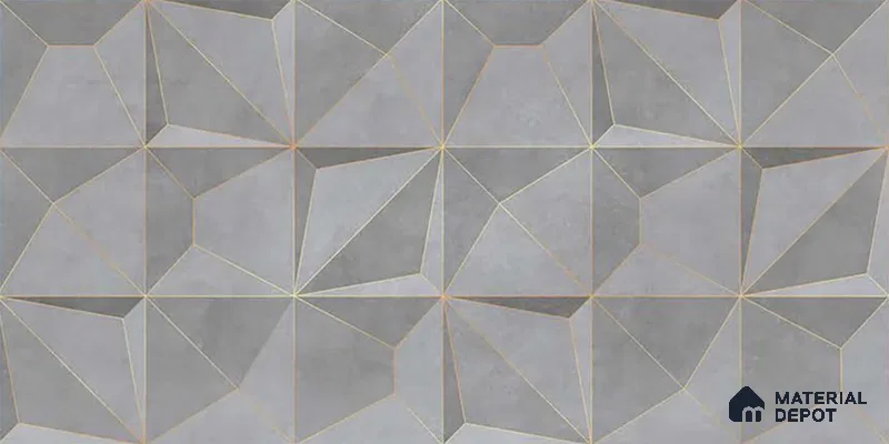 3D Wall Tile TL 05763 B Grey Portion 600x300 mm Glossy Finish Tile -9 mm