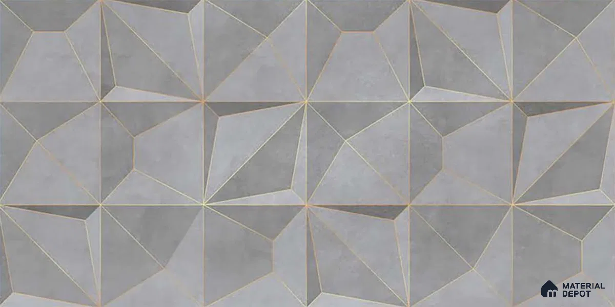3D Wall Tile TL 05763 B Grey Portion 600x300 mm Glossy Finish Tile -9 mm