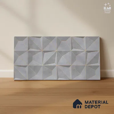 3D Wall Tile TL 05763 B Grey Portion 600x300 mm Glossy Finish Tile -9 mm