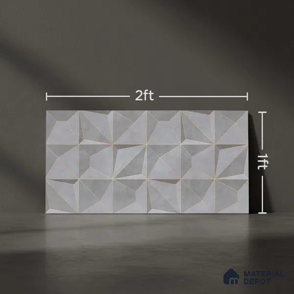3D Wall Tile TL 05763 B Grey Portion 600x300 mm Glossy Finish Tile -9 mm