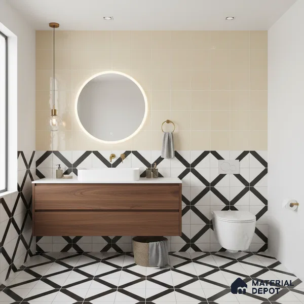 Faux Subway Wall Tile TL 05768 B Imola Peaky Decor 600x300 mm Glossy Finish Tile - 9 mm | Please Expect a Slight Variation of Pattern (Sample)
