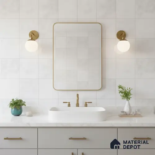 Faux Subway Wall Tile TL 05768 C Imola Milky Decor 600x300 mm Glossy Finish Tile - 9 mm | Please Expect a Slight Variation of Pattern