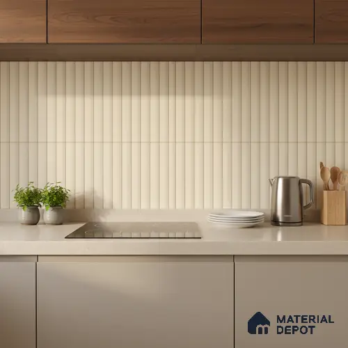 3D Wall Tile TL 05769 Costa Fluted 600 x 300 mm Ceramic Tile - 9 mm | Please Expect a Slight Variation of Pattern