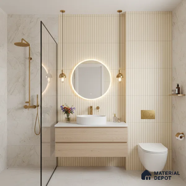 Faux Subway Wall Tile TL 05769 Costa Fluted 600 x 300 mm Ceramic Tile - 9 mm | Please Expect a Slight Variation of Pattern