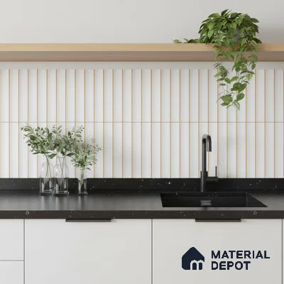 Faux Subway Wall Tile TL 05770 B Costa Glue Milky 600x300 mm Matte Finish Tile - 9 mm | Please Expect a Slight Variation of Pattern (Sample)