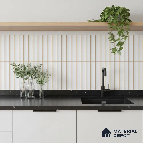 Faux Subway Wall Tile TL 05770 B Costa Glue Milky 600x300 mm Matte Finish Tile - 9 mm | Please Expect a Slight Variation of Pattern