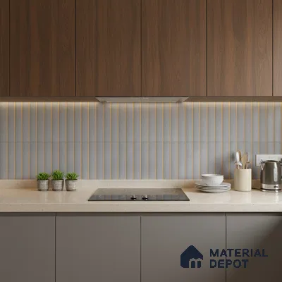 Faux Subway Wall Tile TL 05770 Costa Glue Grey 600x300 mm Matte Finish Tile - 9 mm | Please Expect a Slight Variation of Pattern (Sample)