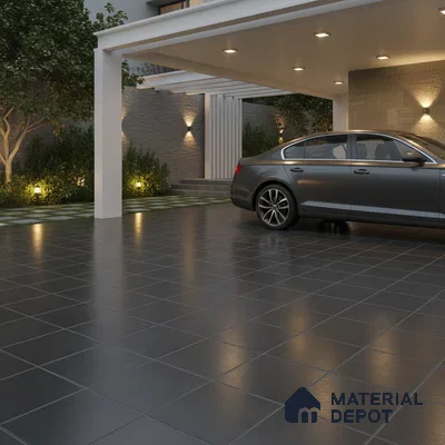 TL 05774 Coal Platinum Grey 400x400 mm Matte Finish Vitrified Parking Floor Tile - 12 mm | Pattern Alignment May Vary | 2-3 mm Spacer is Mandatory