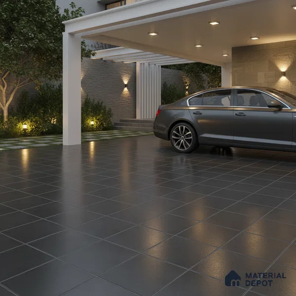 TL 05774 Coal Platinum Grey 400x400 mm Matte Finish Vitrified Parking Floor Tile - 12 mm | Pattern Alignment May Vary | 2-3 mm Spacer is Mandatory