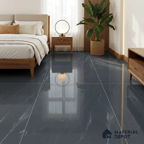 Marble Floor & Wall Tile TL 05812 C Gravier Soft Voila 2 ft x 4 ft Vitrified High Gloss Finish - 9 mm | 4 Random Design | Suitable for Living Room, Bedroom, Bathroom