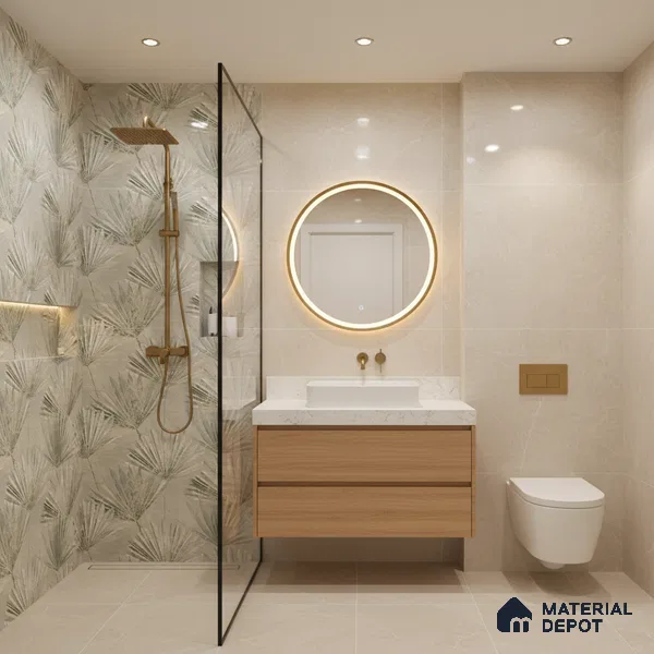 Floral Wall Tile TL 05813 B Gravier Verdant Mist Decor 2 ft x 4 ft Vitrified High Gloss Finish - 9 mm | Suitable for Living Room, Bedroom, Bathroom (Sample)