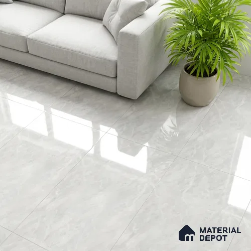 Marble Floor & Wall Tile TL 05813 Gravier Verdant Mist 2 ft x 4 ft Vitrified High Gloss Finish - 9 mm | 6 Random Design | Suitable for Living Room, Bedroom, Bathroom