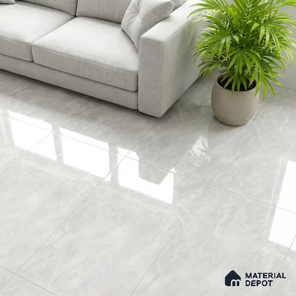 Marble Floor & Wall Tile TL 05813 Gravier Verdant Mist 2 ft x 4 ft Vitrified High Gloss Finish - 9 mm | 6 Random Design | Suitable for Living Room, Bedroom, Bathroom (Sample)