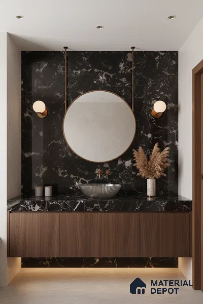 Marble Floor & Wall Tile TL 05819 B Gravier Galaxy Silver 2 ft x 4 ft Vitrified High Gloss Finish - 9 mm | 6 Random Design | Suitable for Living Room, Bedroom, Bathroom