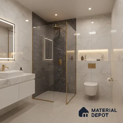 Marble Floor & Wall Tile TL 05820 Gravier Cobalt Jewel 2 ft x 4 ft Vitrified High Gloss Finish - 9 mm | 4 Random Design | Suitable for Living Room, Bedroom, Bathroom (Sample)