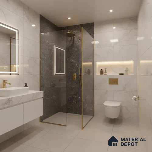 Marble Floor & Wall Tile TL 05820 Gravier Cobalt Jewel 2 ft x 4 ft Vitrified High Gloss Finish - 9 mm | 4 Random Design | Suitable for Living Room, Bedroom, Bathroom