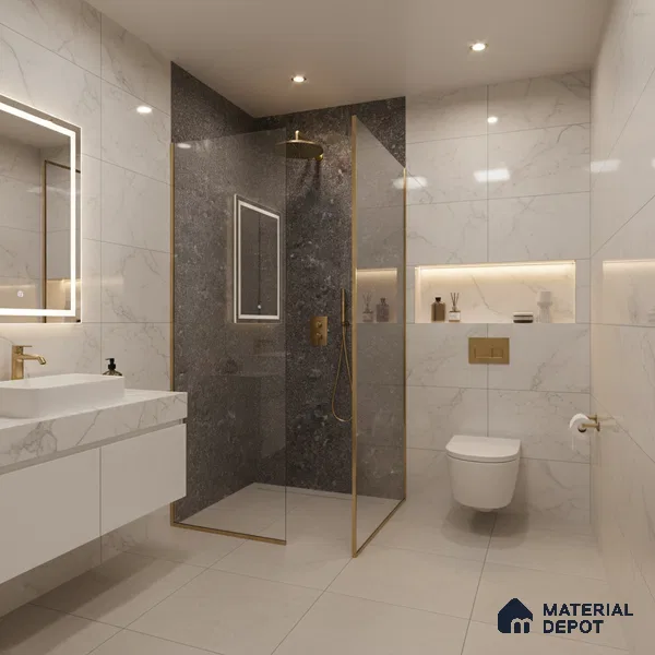 Marble Floor & Wall Tile TL 05820 Gravier Cobalt Jewel 2 ft x 4 ft Vitrified High Gloss Finish - 9 mm | 4 Random Design | Suitable for Living Room, Bedroom, Bathroom (Sample)