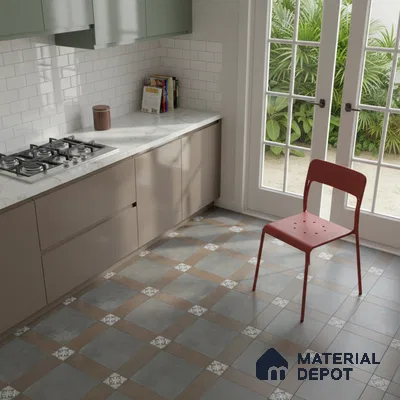 TL 05821 Inox Prime Green 600x600 mm Matte Finish Vitrified Wall & Floor Tile - 9 mm | Please Expect a Slight Variation of Pattern (Sample)