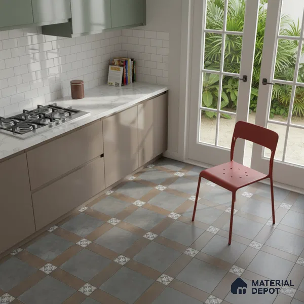 TL 05821 Inox Prime Green 600x600 mm Matte Finish Vitrified Wall & Floor Tile - 9 mm | Please Expect a Slight Variation of Pattern (Sample)
