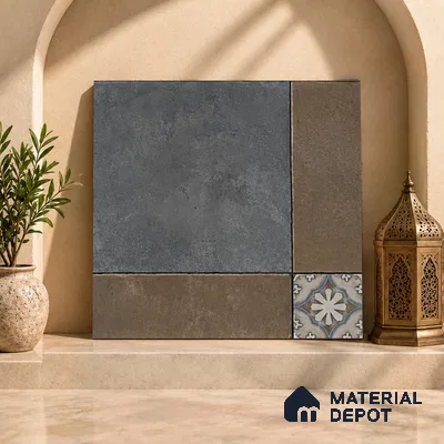 Moroccan Floor & Wall Tile TL 05821 Inox Prime Green 600x600 mm Matte Finish Vitrified Wall & Floor Tile - 9 mm | Suitable For Balcony, Courtyard, Corridor | Please Expect a Slight Variation of Pattern