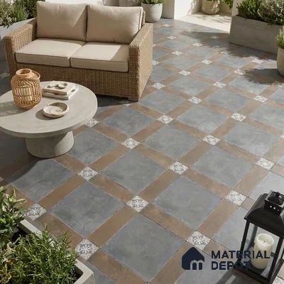 Moroccan Floor & Wall Tile TL 05821 Inox Prime Green 600x600 mm Matte Finish Vitrified Wall & Floor Tile - 9 mm | Suitable For Balcony, Courtyard, Corridor | Please Expect a Slight Variation of Pattern