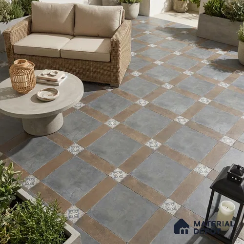 Moroccan Floor & Wall Tile TL 05821 Inox Prime Green 600x600 mm Matte Finish Vitrified Wall & Floor Tile - 9 mm | Suitable For Balcony, Courtyard, Corridor | Please Expect a Slight Variation of Pattern | Image 04