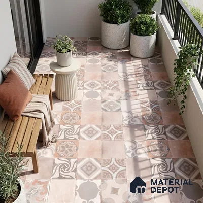 Moroccan Floor & Wall Tile TL 05823 Brown Argilla 600x600 mm Matte Finish Vitrified Wall & Floor Tile - 9 mm | Suitable For Kitchen, Balcony, Dining Area | Please Expect a Slight Variation of Pattern