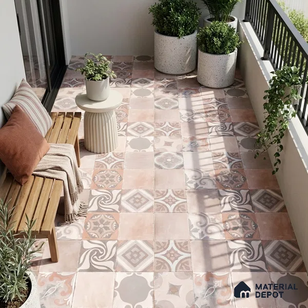 Moroccan Floor & Wall Tile TL 05823 Brown Argilla 600x600 mm Matte Finish Vitrified Wall & Floor Tile - 9 mm | Suitable For Kitchen, Balcony, Dining Area | Please Expect a Slight Variation of Pattern