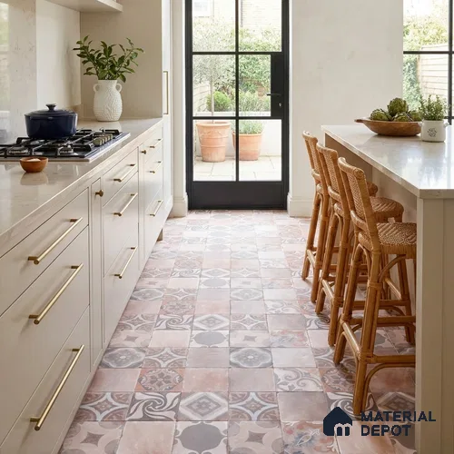 Moroccan Floor & Wall Tile TL 05823 Brown Argilla 600x600 mm Matte Finish Vitrified Wall & Floor Tile - 9 mm | Suitable For Kitchen, Balcony, Dining Area | Please Expect a Slight Variation of Pattern