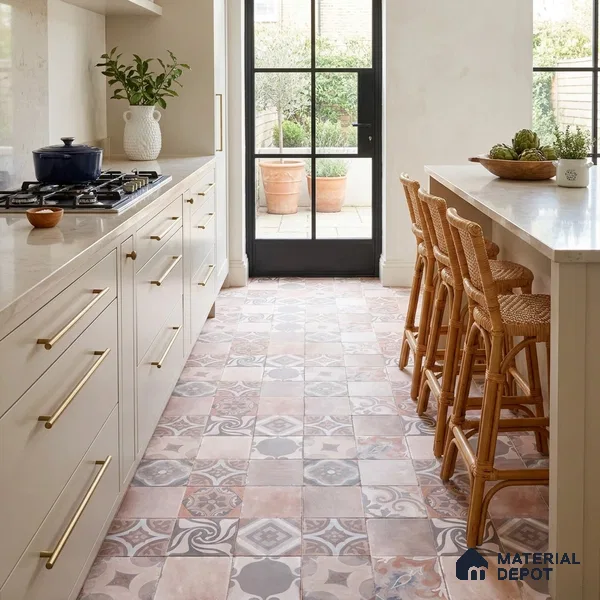 Moroccan Floor & Wall Tile TL 05823 Brown Argilla 600x600 mm Matte Finish Vitrified Wall & Floor Tile - 9 mm | Suitable For Kitchen, Balcony, Dining Area | Please Expect a Slight Variation of Pattern
