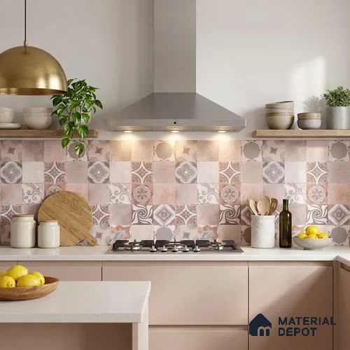 Moroccan Floor & Wall Tile TL 05823 Brown Argilla 600x600 mm Matte Finish Vitrified Wall & Floor Tile - 9 mm | Suitable For Kitchen, Balcony, Dining Area | Please Expect a Slight Variation of Pattern | Image 05