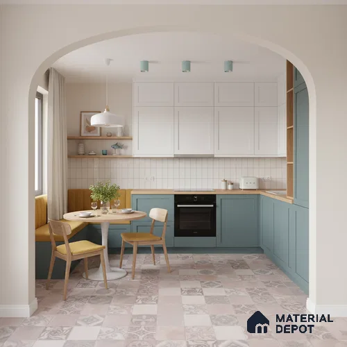 Moroccan Floor & Wall Tile TL 05824 Fusion Argilla 600x600 mm Matte Finish Vitrified Wall & Floor Tile - 9 mm | Suitable For Kitchen, Balcony, Dining Area | Please Expect a Slight Variation of Pattern