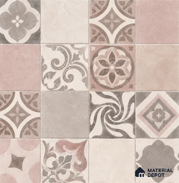 Moroccan Floor & Wall Tile TL 05824 Fusion Argilla 600x600 mm Matte Finish Vitrified Wall & Floor Tile - 9 mm | Suitable For Kitchen, Balcony, Dining Area | Please Expect a Slight Variation of Pattern