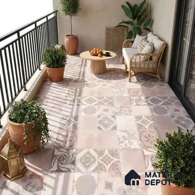 Moroccan Floor & Wall Tile TL 05824 Fusion Argilla 600x600 mm Matte Finish Vitrified Wall & Floor Tile - 9 mm | Suitable For Kitchen, Balcony, Dining Area | Please Expect a Slight Variation of Pattern