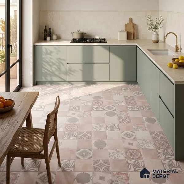 Moroccan Floor & Wall Tile TL 05824 Fusion Argilla 600x600 mm Matte Finish Vitrified Wall & Floor Tile - 9 mm | Suitable For Kitchen, Balcony, Dining Area | Please Expect a Slight Variation of Pattern