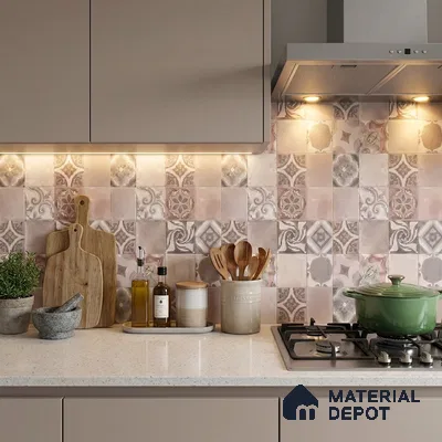 Moroccan Floor & Wall Tile TL 05824 Fusion Argilla 600x600 mm Matte Finish Vitrified Wall & Floor Tile - 9 mm | Suitable For Kitchen, Balcony, Dining Area | Please Expect a Slight Variation of Pattern