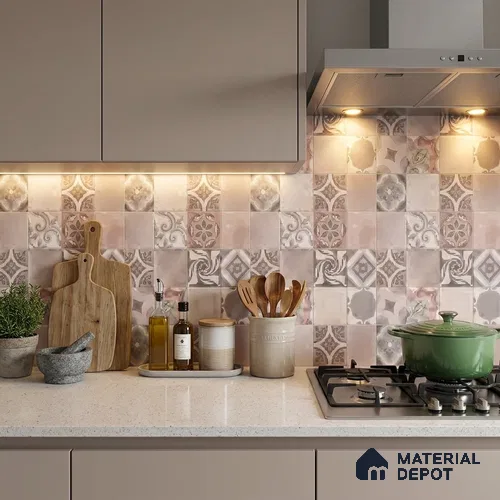 Moroccan Floor & Wall Tile TL 05824 Fusion Argilla 600x600 mm Matte Finish Vitrified Wall & Floor Tile - 9 mm | Suitable For Kitchen, Balcony, Dining Area | Please Expect a Slight Variation of Pattern
