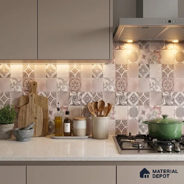 Moroccan Floor & Wall Tile TL 05824 Fusion Argilla 600x600 mm Matte Finish Vitrified Wall & Floor Tile - 9 mm | Suitable For Kitchen, Balcony, Dining Area | Please Expect a Slight Variation of Pattern