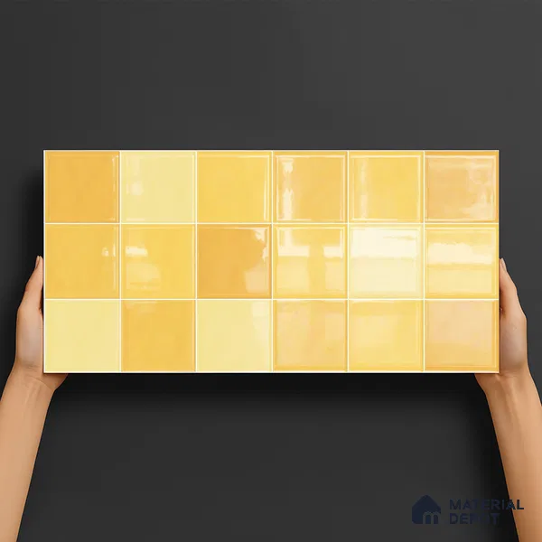 Subway Wall Tile TL 05848 B Tones Toffee Delight 2 ft x 1 ft Ceramic Glossy Finish - 9 mm | Suitable for Bathroom, Kitchen & Backsplashes | Please Expect a Slight Variation of Pattern
