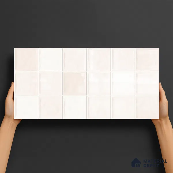 Subway Wall Tile TL 05848 C Tones Pearl Essence 2 ft x 1 ft Ceramic Glossy Finish - 9 mm | Suitable for Bathroom, Kitchen & Backsplashes | Please Expect a Slight Variation of Pattern