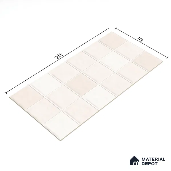 Subway Wall Tile TL 05848 C Tones Pearl Essence 2 ft x 1 ft Ceramic Glossy Finish - 9 mm | Suitable for Bathroom, Kitchen & Backsplashes | Please Expect a Slight Variation of Pattern