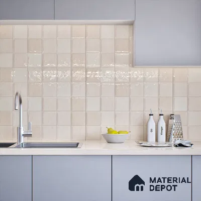 Subway Wall Tile TL 05848 C Tones Pearl Essence 2 ft x 1 ft Ceramic Glossy Finish - 9 mm | Suitable for Bathroom, Kitchen & Backsplashes | Please Expect a Slight Variation of Pattern