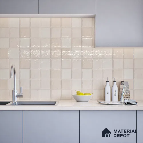 Subway Wall Tile TL 05848 C Tones Pearl Essence 2 ft x 1 ft Ceramic Glossy Finish - 9 mm | Suitable for Bathroom, Kitchen & Backsplashes | Please Expect a Slight Variation of Pattern