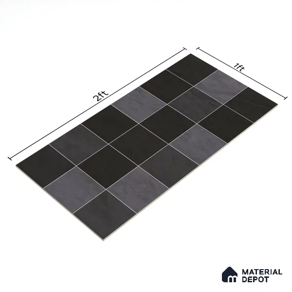 Subway Wall Tile TL 05848 E Tones Midnight Plus 2 ft x 1 ft Ceramic Glossy Finish - 9 mm | Suitable for Bathroom, Kitchen & Backsplashes | Please Expect a Slight Variation of Pattern