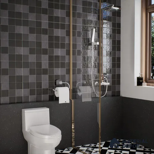 Subway Wall Tile TL 05848 E Tones Midnight Plus 2 ft x 1 ft Ceramic Glossy Finish - 9 mm | Suitable for Bathroom, Kitchen & Backsplashes | Please Expect a Slight Variation of Pattern