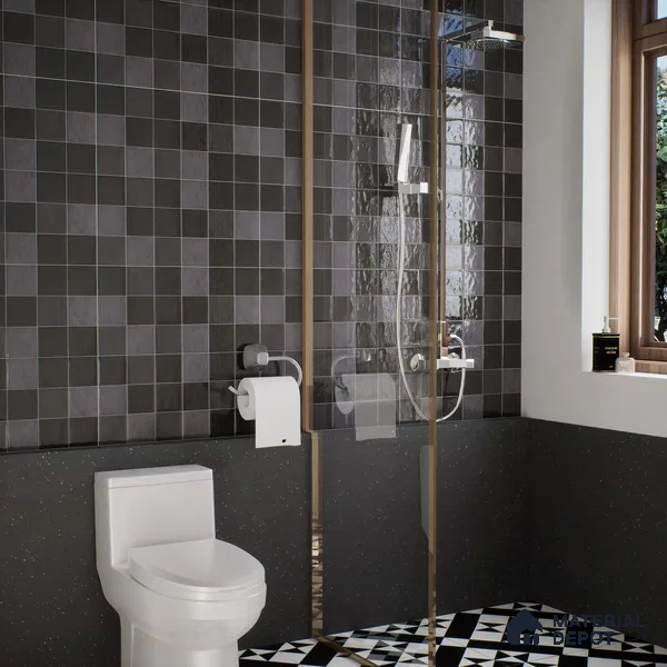 Subway Wall Tile TL 05848 E Tones Midnight Plus 2 ft x 1 ft Ceramic Glossy Finish - 9 mm | Suitable for Bathroom, Kitchen & Backsplashes | Please Expect a Slight Variation of Pattern