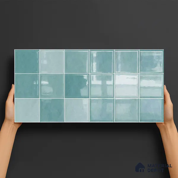 Subway Wall Tile TL 05848 F Tones Twilight Haze 2 ft x 1 ft Ceramic Glossy Finish - 9 mm | Suitable for Bathroom, Kitchen & Backsplashes | Please Expect a Slight Variation of Pattern