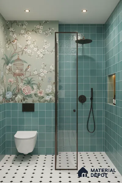 Subway Wall Tile TL 05848 F Tones Twilight Haze 2 ft x 1 ft Ceramic Glossy Finish - 9 mm | Suitable for Bathroom, Kitchen & Backsplashes | Please Expect a Slight Variation of Pattern (Sample)