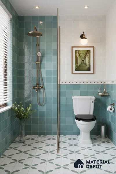Subway Wall Tile TL 05848 F Tones Twilight Haze 2 ft x 1 ft Ceramic Glossy Finish - 9 mm | Suitable for Bathroom, Kitchen & Backsplashes | Please Expect a Slight Variation of Pattern (Sample)